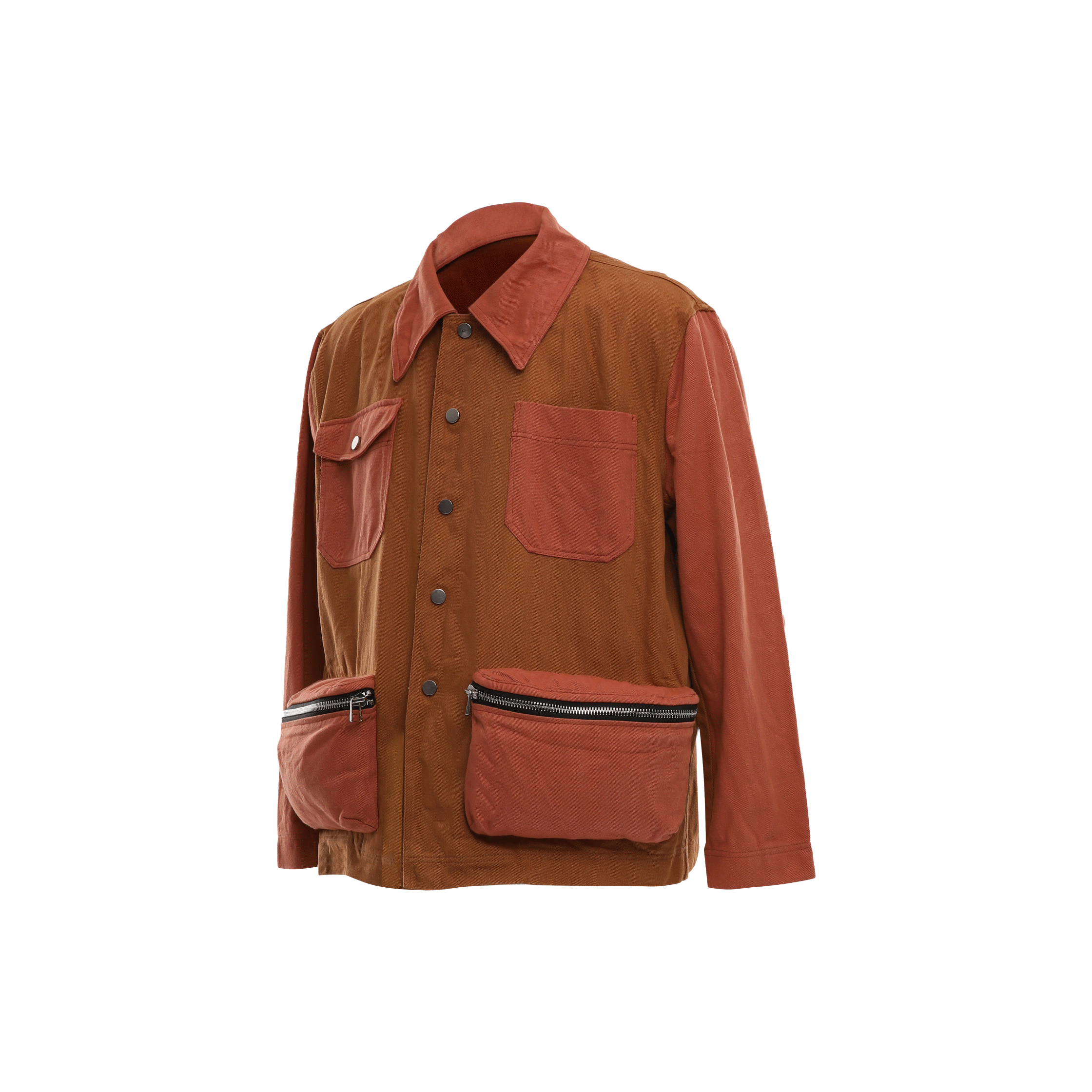PUFFED POCKETS PATCHED DENIM OVERSHIRT - DAUZE
