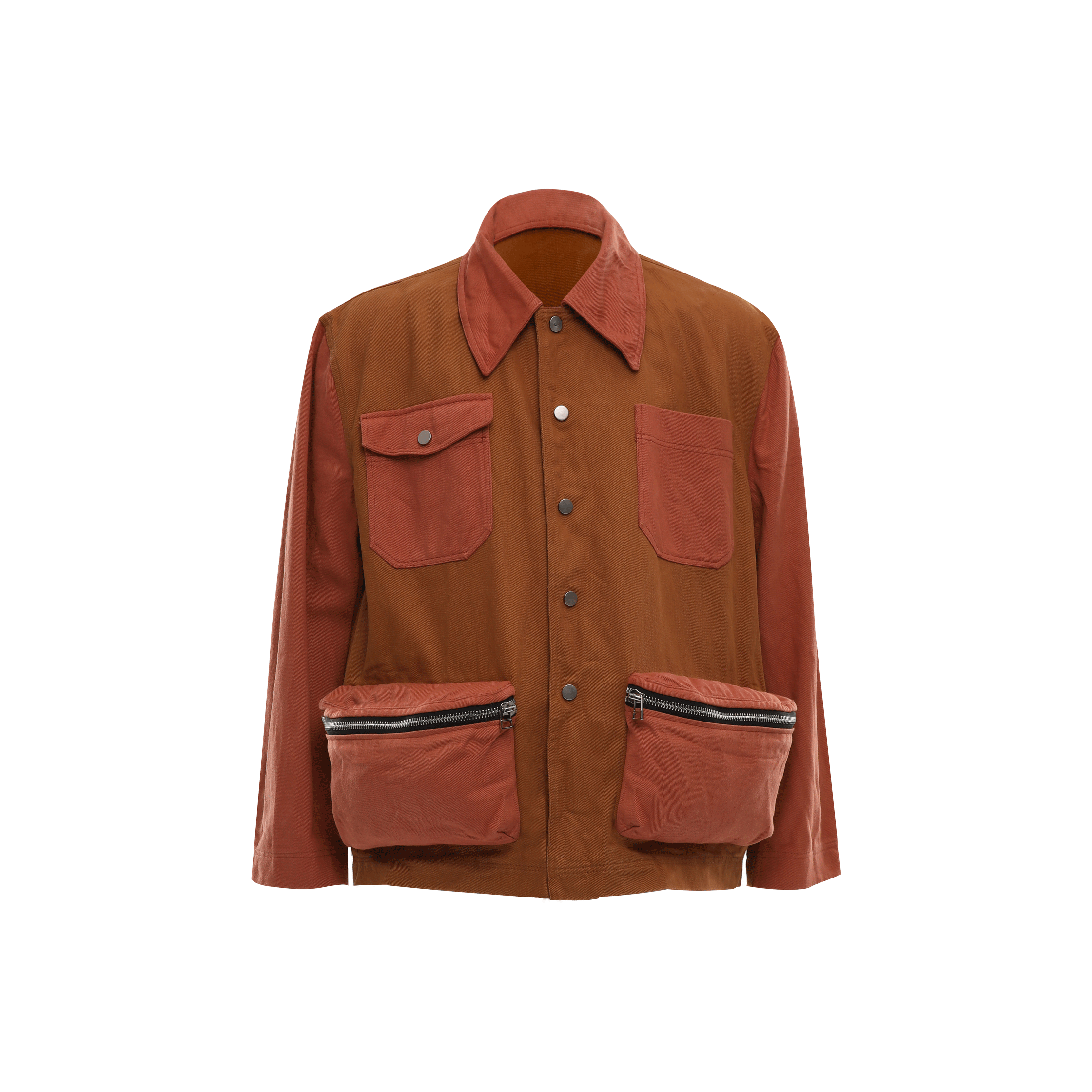 PUFFED POCKETS PATCHED DENIM OVERSHIRT - DAUZE