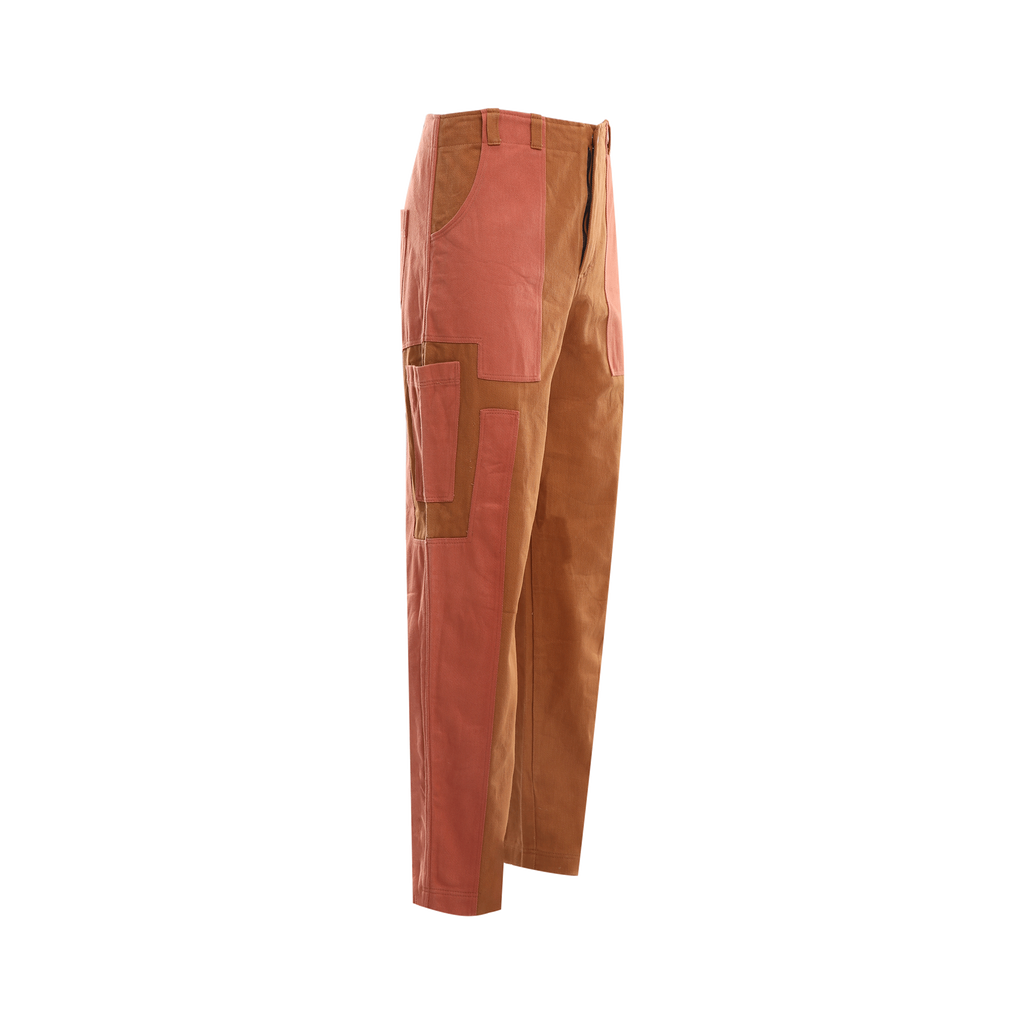 DUAL TONE PATCHED DENIM PANTS - DAUZE