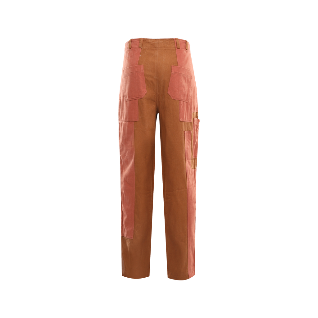 DUAL TONE PATCHED DENIM PANTS - DAUZE