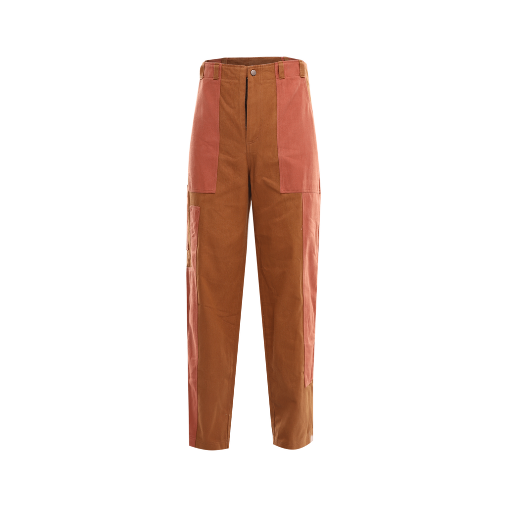 DUAL TONE PATCHED DENIM PANTS - DAUZE