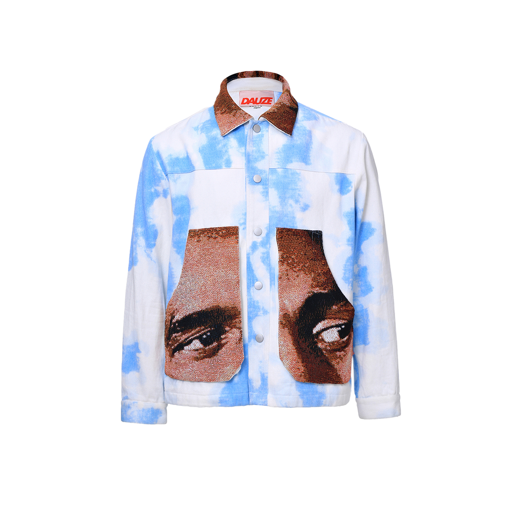 PATCHED POCKETS PATCHED DENIM OVERSHIRT - DAUZE