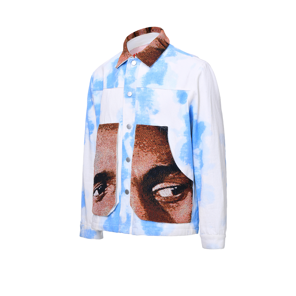 PATCHED POCKETS PATCHED DENIM OVERSHIRT - DAUZE
