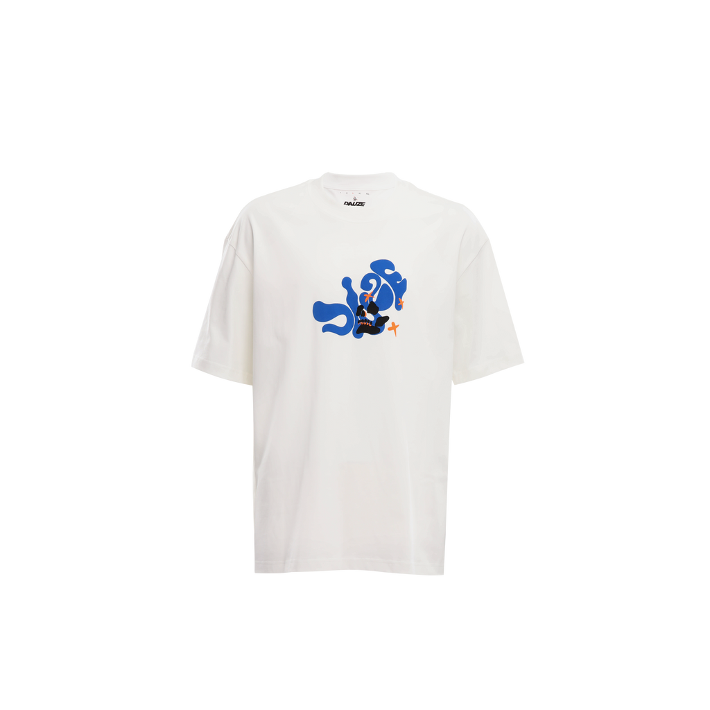 T-SHIRT WITH CONTRAST SLOGANS - DAUZE