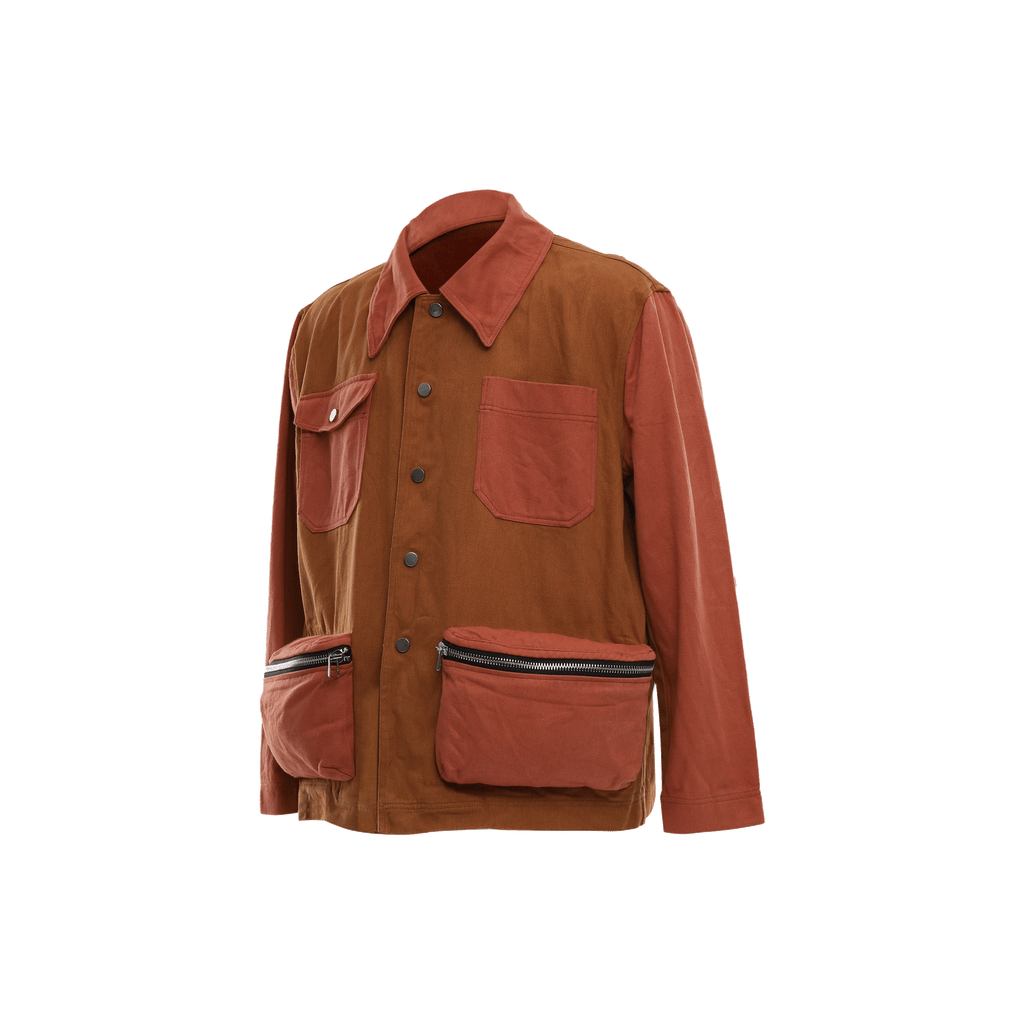 PUFFED POCKETS PATCHED DENIM OVERSHIRT - DAUZE